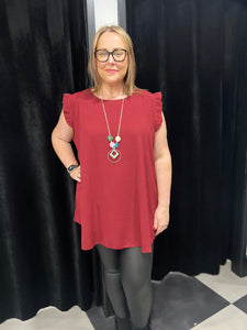 Extra Chic Longline Frill Sleeve Top (various colours) - chichappensboutique