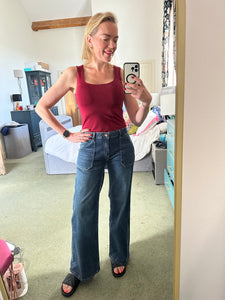 Retro Style Wide Jeans (dark denim)
