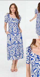 The Wendy Dress (Cobalt and white) - chichappensboutique