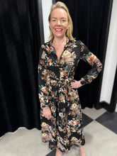 Load image into Gallery viewer, Midnight Bloom Shirt Dress