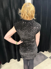 Load image into Gallery viewer, Ruched Sequin Mini Dress
