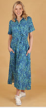 Load image into Gallery viewer, The Rita abstract animal shirt dress (blue) - chichappensboutique