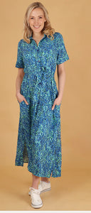 The Rita abstract animal shirt dress (blue) - chichappensboutique