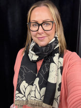 Load image into Gallery viewer, Large Floral Cashmere Blend Scarf (various colours)