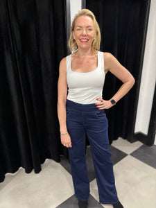Tocada Wide Leg Stretch Jeans (Indigo) - chichappensboutique