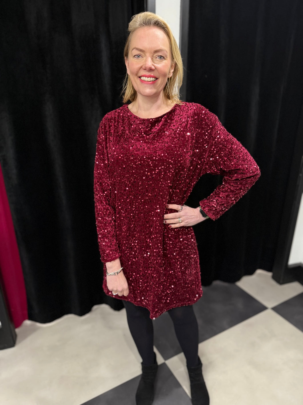 Velvet Sparkle Bow Back Dress (various colours)