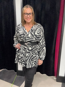 Extra Chic Animal V-Neck Tunic (various colours)
