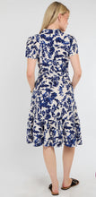 Load image into Gallery viewer, Cobalt Leaf Print Linen Blend Midi - chichappensboutique
