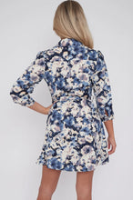 Load image into Gallery viewer, Sarah Mini Shirt Dress (Blues &amp; Blush) - chichappensboutique