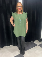 Load image into Gallery viewer, Extra Chic Longline Frill Sleeve Top (various colours) - chichappensboutique