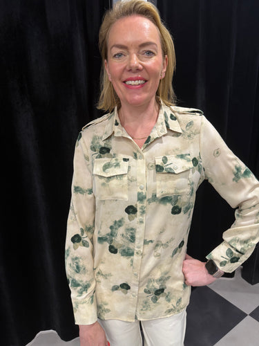 Olive Silk Feel Shirt - chichappensboutique