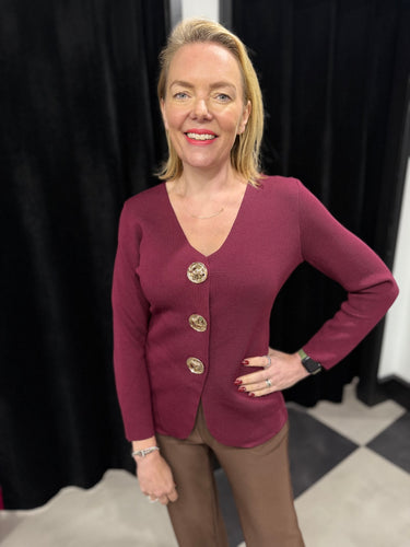 Zoria Button Front Knit (various colours) - chichappensboutique