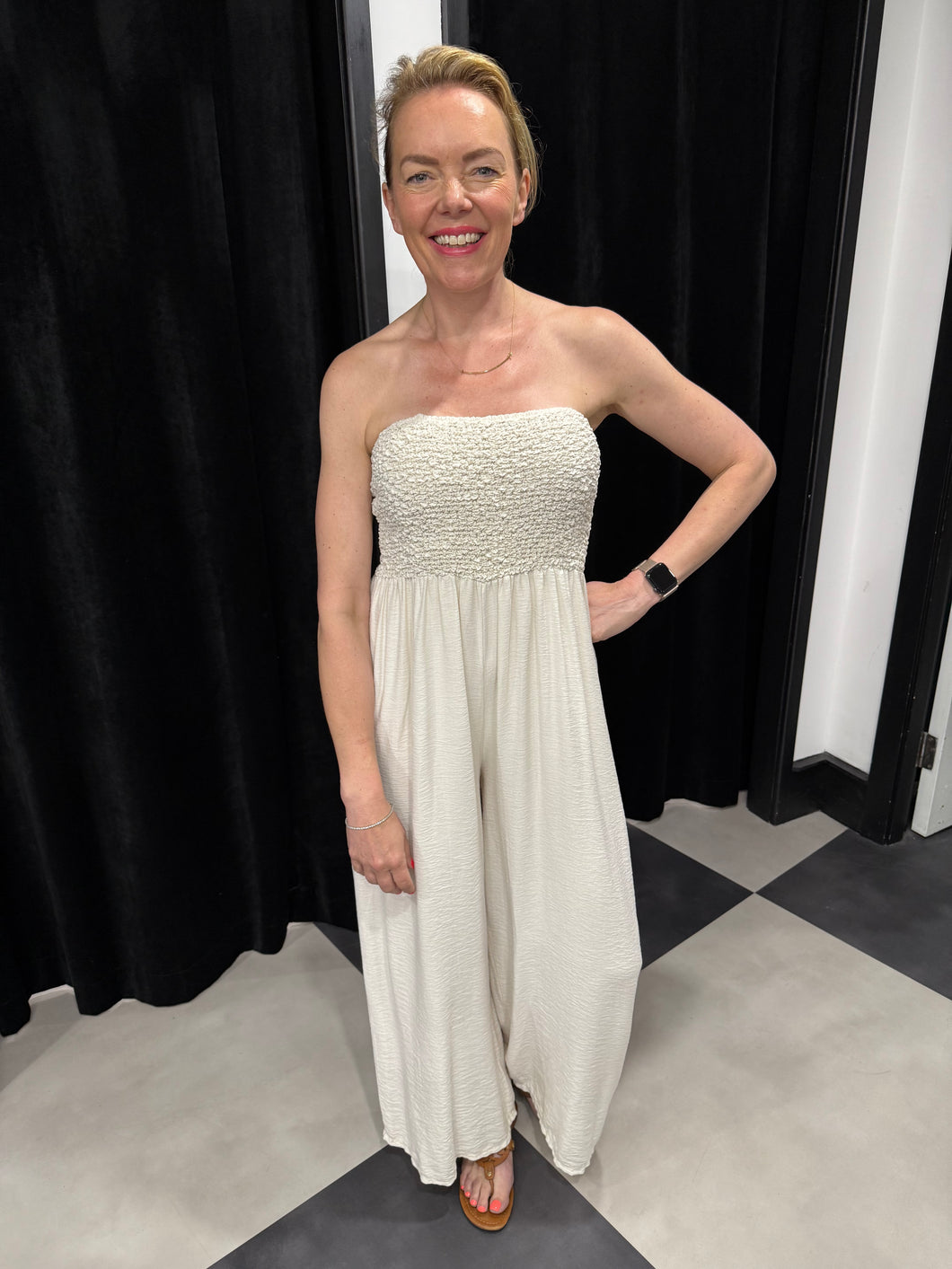 The Sutton Strapless Jumpsuit (various colours) - chichappensboutique