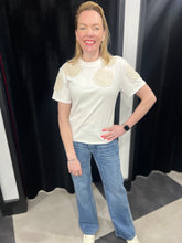 Load image into Gallery viewer, Embroidery Patch Detail T-shirt - chichappensboutique