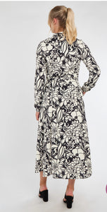 Mono Floral Maxi Shirt Dress - chichappensboutique