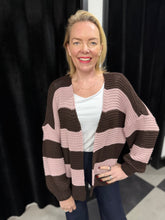 Load image into Gallery viewer, Colour Block Stripe Cardigan (various colours)