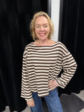 Load image into Gallery viewer, Breton Stripe Textured Top (various colours) - chichappensboutique