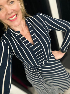 Breton Stripe Jersey Dress - chichappensboutique