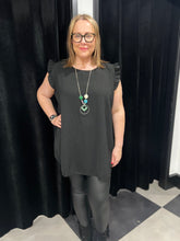 Load image into Gallery viewer, Extra Chic Longline Frill Sleeve Top (various colours) - chichappensboutique