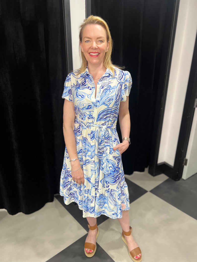The Astrid Midi Dress (Blue)