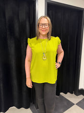 Load image into Gallery viewer, Extra Chic Frill Cap Sleeve Top (various colours) - chichappensboutique