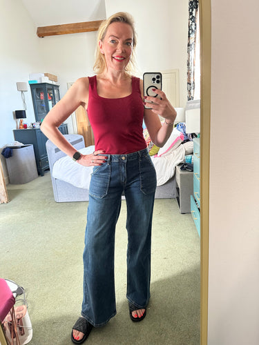 Retro Style Wide Jeans (dark denim)