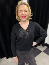 Load image into Gallery viewer, Pearl Detail Bow Knit (various colours)