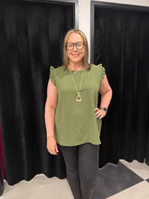 Load image into Gallery viewer, Extra Chic Frill Cap Sleeve Top (various colours) - chichappensboutique