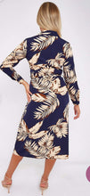 Load image into Gallery viewer, Navy Palm Print Midi - chichappensboutique