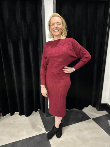 Two Part Cable Knit Dress & Jumper (various colours) - chichappensboutique