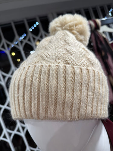 Cable Knit Bobble Hat (various colours)
