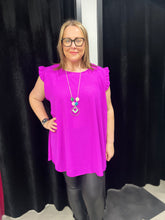 Load image into Gallery viewer, Extra Chic Longline Frill Sleeve Top (various colours) - chichappensboutique