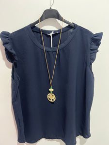 Extra Chic Frill Cap Sleeve Top (various colours) - chichappensboutique