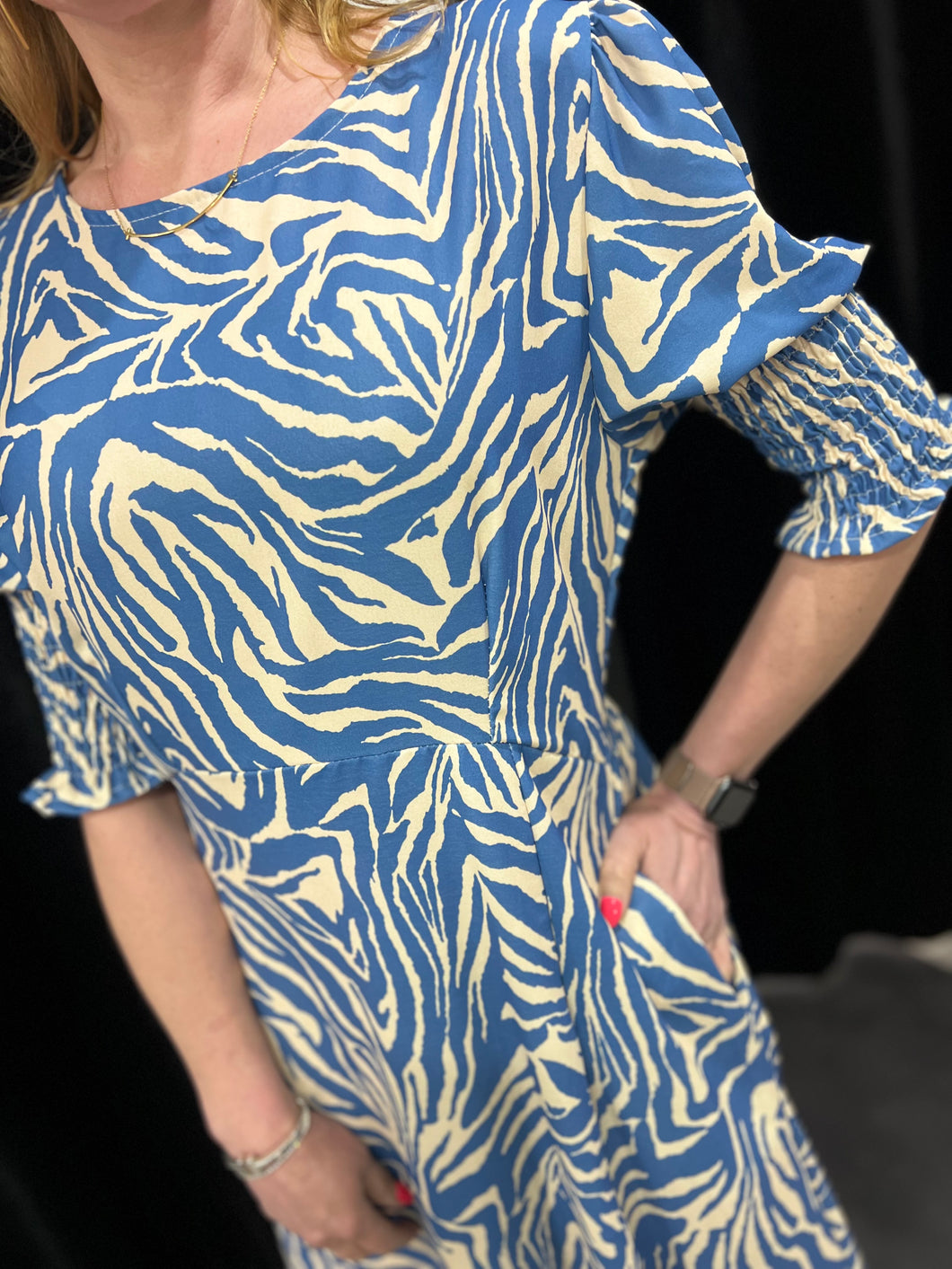 Zebra Print Tea Dress (various colours) - chichappensboutique