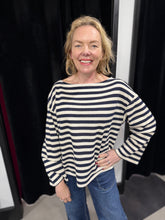 Load image into Gallery viewer, Breton Stripe Textured Top (various colours) - chichappensboutique