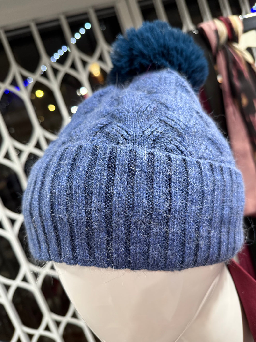 Cable Knit Bobble Hat (various colours)