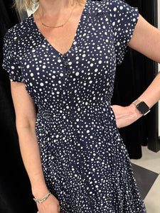 Navy Spot Maxi Gypsy Dress - chichappensboutique