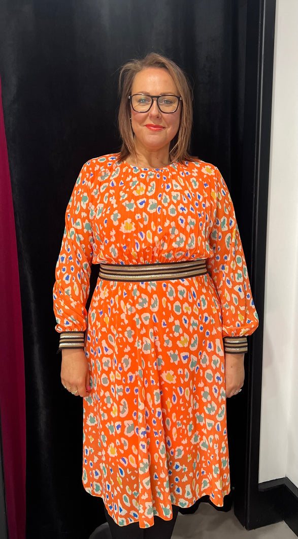 Lux Dress (orange animal print) - chichappensboutique
