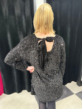 Load image into Gallery viewer, Velvet Sparkle Bow Back Dress (various colours)