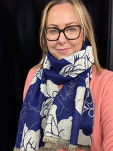 Load image into Gallery viewer, Large Floral Cashmere Blend Scarf (various colours)