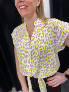 Leopard Knot Front Top (various colours) - chichappensboutique