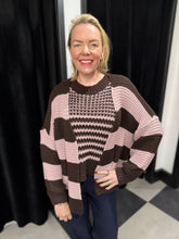 Load image into Gallery viewer, Colour Block Stripe Cardigan (various colours)