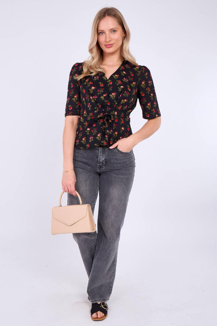 Rosebud Tie Waist Top
