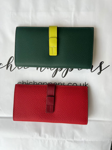 Leather Contrast Wallet (various colours) - chichappensboutique