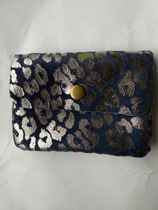 Leather Leopard Metallic Purse (various colours)