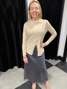 Polka Dot Bias Cut Skirt (various colours)
