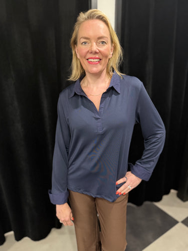 Soft Microfibre Layering Top (navy) - chichappensboutique