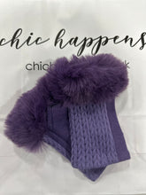 Load image into Gallery viewer, Faux Fur Edged Fingerless Gloves (various colours) - chichappensboutique