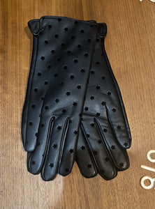 Faux Leather Star Detail Gloves - chichappensboutique