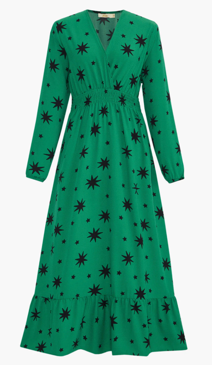 Green Starburst Print Maxi Dress - chichappensboutique